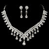 Dazzling Crystal Bridal Wedding Necklace Earring Set NE 907 Gold Clear