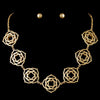 Light Matte Gold Floral Bridal Wedding Jewelry Set