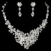 Silver Clear Rhinestone & Crystal Bridal Wedding Jewelry Set 9707