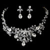 Enchanting Silver Clear Crystal Bridal Wedding Necklace & Earring Set 9786