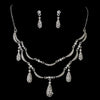 *  Silver Clear Bridal Wedding Necklace Earring Set NE 984