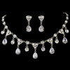 Bridal Wedding Necklace Earring Set 993 Silver Clear AB