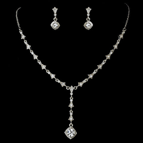 Dreamy Crystal Bridal Wedding Necklace & Earring Set 994