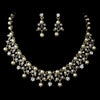 Bridal Wedding Necklace Earring Set NE 999 Gold