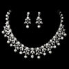 Bridal Wedding Necklace Earring Set NE 999 Silver