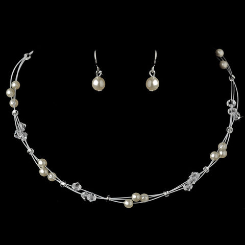 Ivory Child's Bridal Wedding Necklace Earring Set 7246