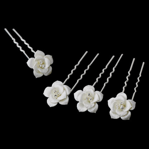 Swarovski Centered White Rose Pin 109