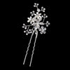 Silver Clear Rhinestone & Freshwater Pearl Flower Bridal Wedding Hair Pin 125