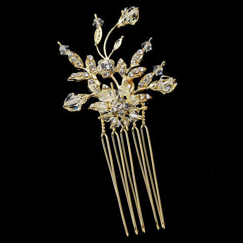 * Gold Crystal Vine Bridal Wedding Hair Pin 1613