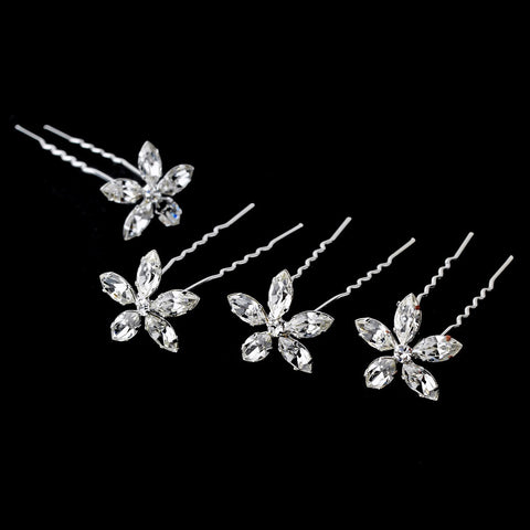 Swarovski Flower Bridal Wedding Hair Pin 35 (Set of 6)