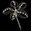 Silver with Clear Stones Floral Bridal Wedding Hair Accents Bridal Wedding Hair Pin 513