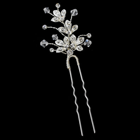 Crystal Sprung Ornate Bridal Wedding Hair Pin 91 (1 piece)