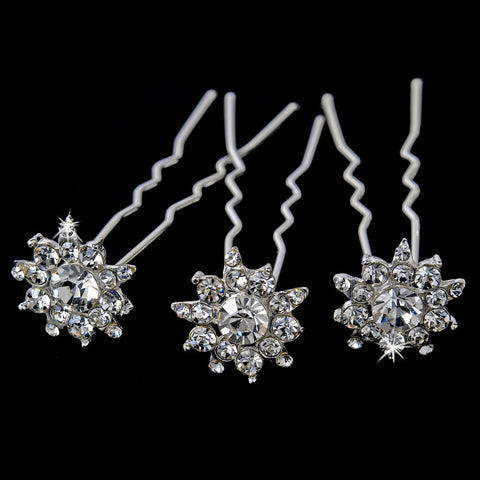 Glitzy Crystal Bridal Wedding Hair Pins KCS 0068 (Set of 12)