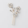 Bridal Wedding White Enamel Flower Gold Hair Pin 5135