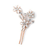 Bridal Wedding White Enamel Flower Rose Gold Hair Pin 5135