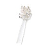Silver Ivory Pearl & Rhinestone Flower Bridal Wedding Hair Pin 80