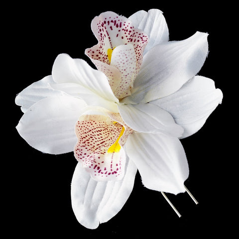White & Purple Lily Flower Bridal Wedding Hair Pin