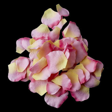 100 Pink Yellow Artificial Bridal Wedding & Formal Silk Rose Petals