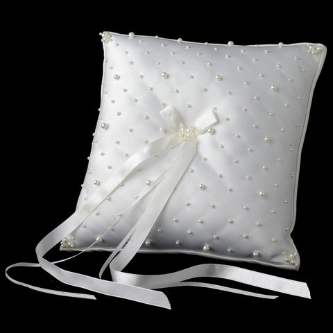 Bridal Wedding Ring Bearer Bridal Wedding Pillow with Scattered Pearls RP 242