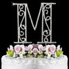 Roman Silver Plated Individual Letter Inital Crystal Bridal Wedding Cake Toppers