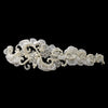 Silver Diamond White Baroque Swirl Organza Bridal Wedding Headband