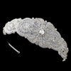 Vintage Diamond White Sheer Mesh Bridal Wedding Side Headband