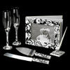 Black and White Swirl Complete Matching Reception Accessory Set