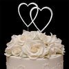 Silver Plated Crystal Wedding Heart Cake Toppers