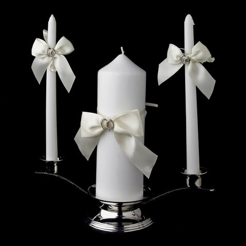 Two Bridal Wedding Rings Unity Candle Set 763