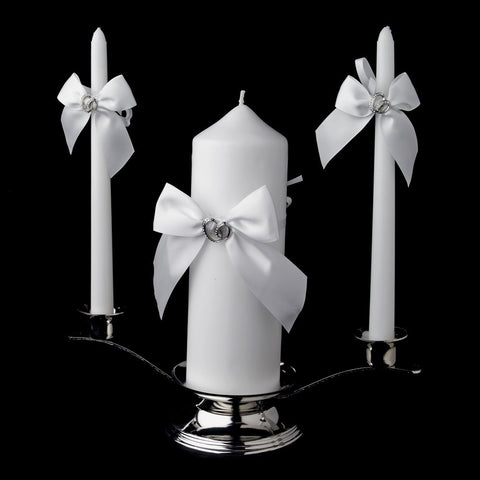 Two Bridal Wedding Rings Unity Candle Set 763