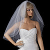 Double Layer Elbow Length Bridal Wedding Veil with Scattered Rhinestone & Pearl Accents (White or Ivory) 002