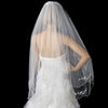 Bridal Wedding Double Layer Floral Applique Fingertip Scalloped Edge Bridal Wedding Veil 023