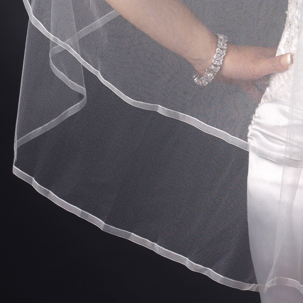 Bridal Wedding Double Layer Organza Edge Bridal Wedding Veil 089
