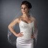 Single Layer Fingertip Length Scalloped Edge with Bugle Beads & Sequins Bridal Wedding Veil 1047 1F