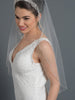 Bridal Wedding Ivory Single Layer Fingertip Veil With Beading V 1053 1F