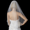 Single Layer Elbow Length Bridal Wedding Veil with Floral Edge of Embroidery & Sequencing 1086