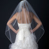 Single Layer Fingertip Length Bridal Wedding Veil with Beaded Edge