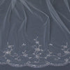 Single Layer Cathedral Length Scalloped Cut Edge Bridal Wedding Veil with Swirly Beaded Embroidery & Sequins V 1134 1C