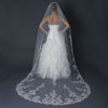 Single Layer Cathedral Length Scalloped Edge Bridal Wedding Veil with Floral Lace Embroidery 1139