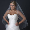 Single Layer Fingertip Bridal Wedding Veil with Rhinestone & Beading 1146