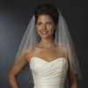 Double Layer Bridal Wedding Veil with Dangling Crystals and Accented Scalloping Edge 115