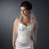 Bridal Wedding Single Layer Fingertip Scalloped Floral Beaded Edge Bridal Wedding Veil 116 1F (White or Ivory)