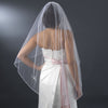 Single Layer Floral beaded Waltz Length Bridal Wedding Veil 1160