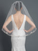 Single Layer Bridal Wedding Fingertip Veil w/ Beads, Rhinestones, Crystals & Pearl Accents Veil V 1162 1F