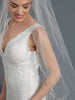 Single Layer Bridal Wedding Cathedral Veil w/ Beads, Rhinestones, Crystals & Pearl accents V 1163 1F