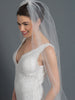 Single Layer Bridal Wedding Cathedral Veil w/ Rose Floral Applique w/ Sequins, Beads & Rhinestones V 1167 1C