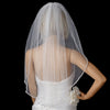 Single Layer Elbow Length Bridal Wedding Veil with Sparkling Pearl & Crystal Edge 118