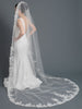 Single Layer Cathedral Length Accented with Embroidery Lace Bridal Wedding Veil 1184 1C