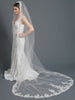 Single Layer Cathedral Length Accented with Embroidery Lace Bridal Wedding Veil 1184 1C