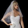 Single & Double Tier Elbow Length Bridal Wedding Veil with Sparkling Beaded Edge of Accents V 119 1E